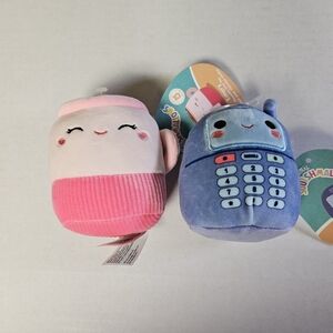 Squishmallows Pink Mug and‎ Blue Calculator Plush Set Dog Toys